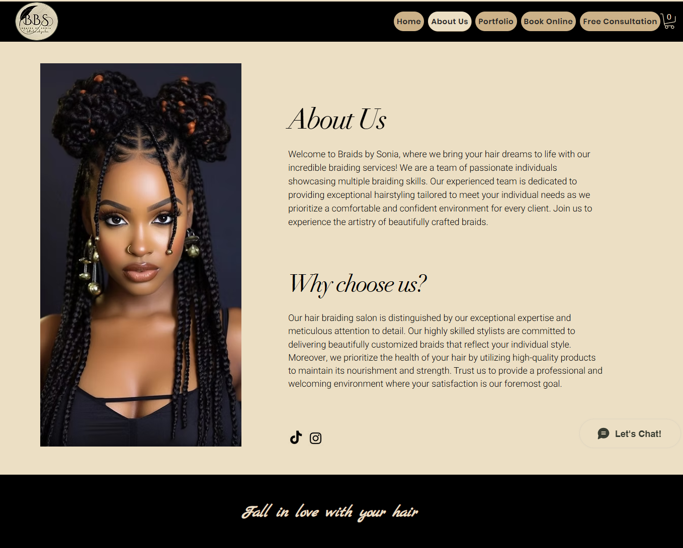 Annies Hair Braiding About Us page